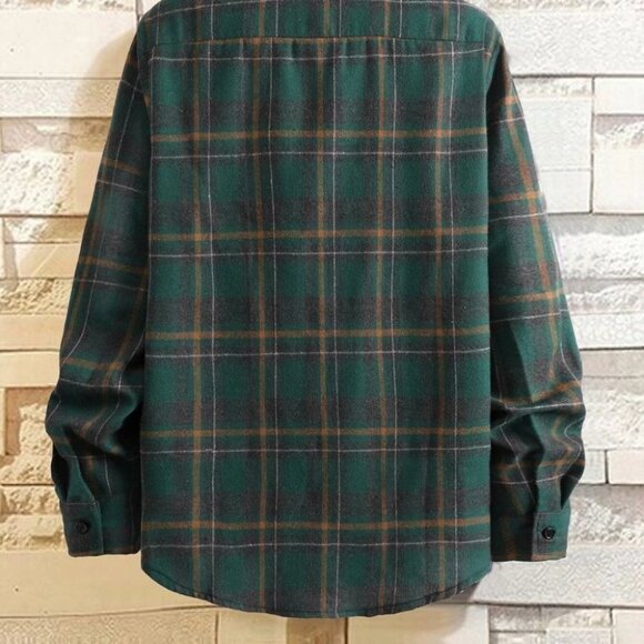 Green Mens Plaid Shirt - Picture 4 of 7